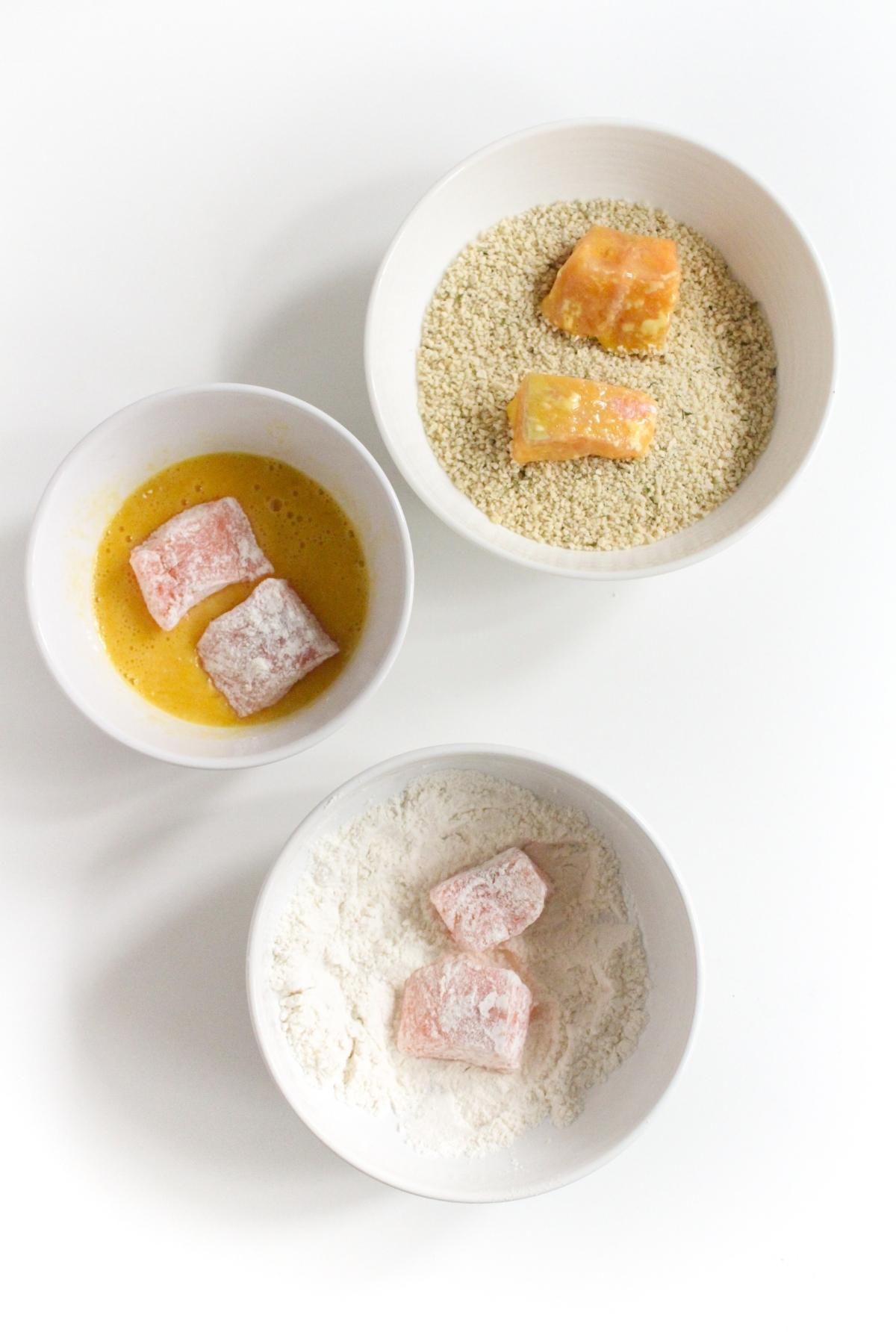 Crispy Oven Baked Salmon Bites with Panko (Sheet Pan) food