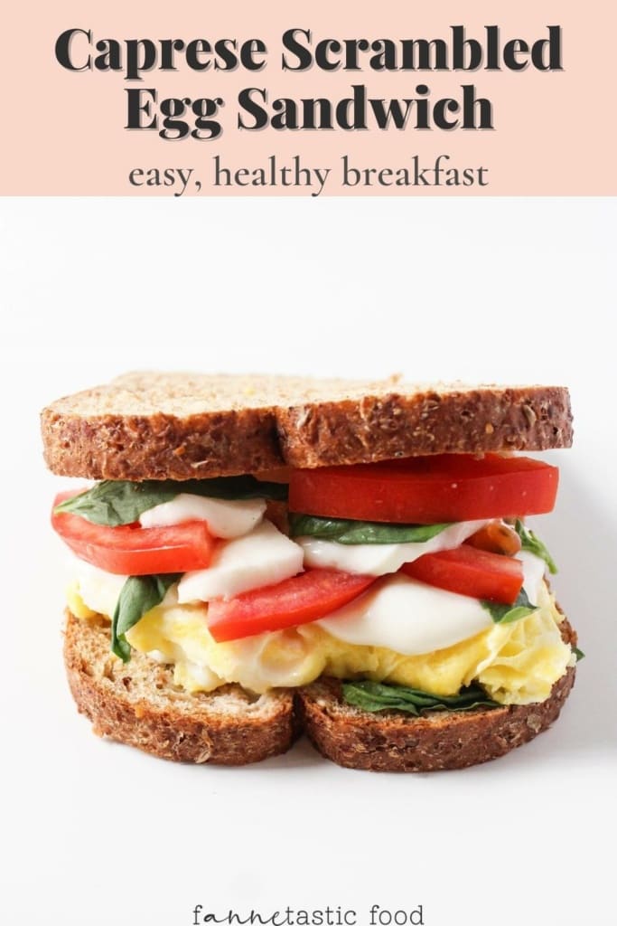 caprese scrambled egg sandwich