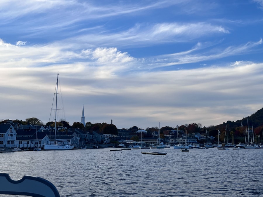 view of camden maine from the water