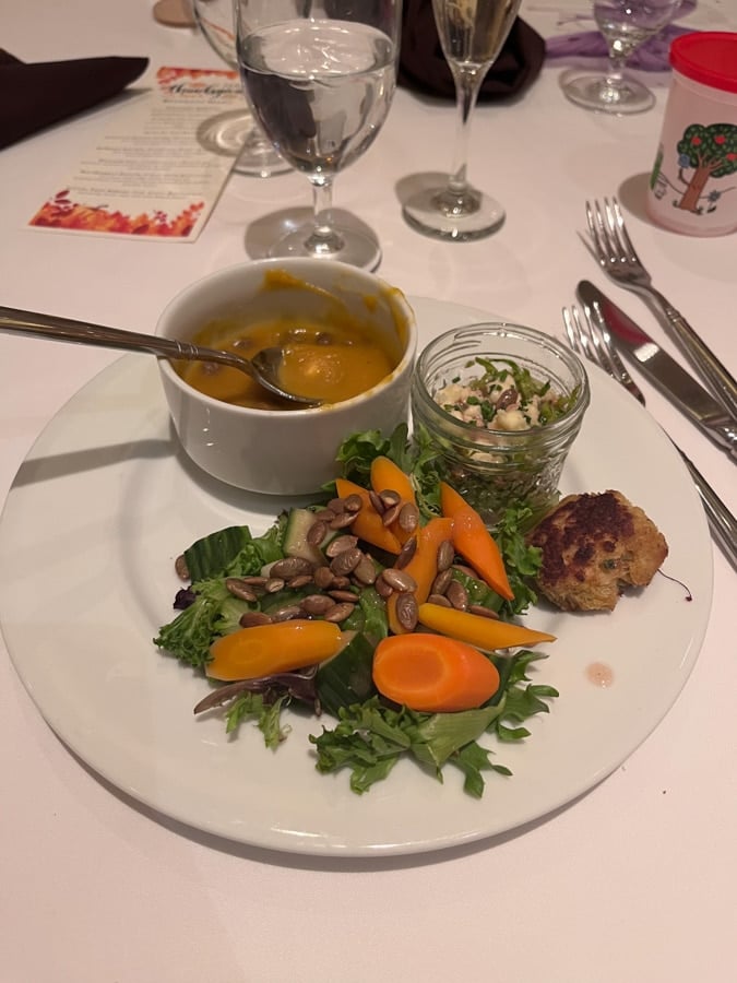 salad course from thanksgiving buffet at salamander hotel