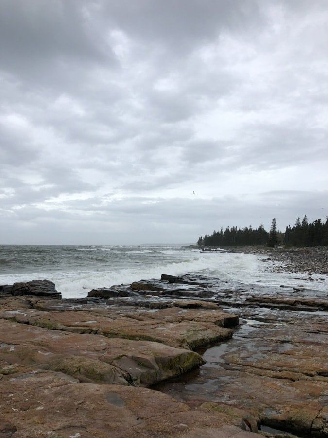 stormy seas off the coast in maine