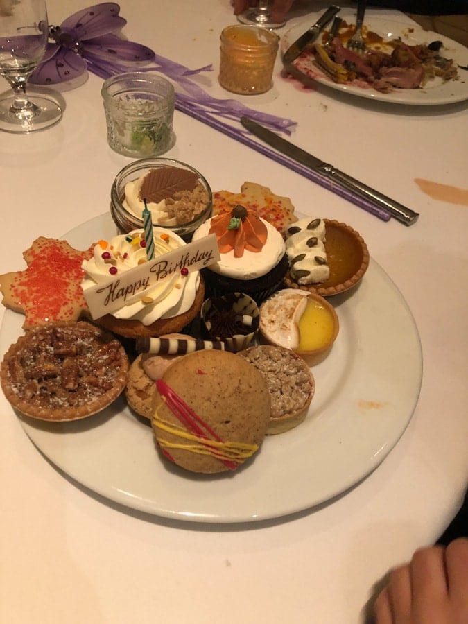 birthday desserts from salamander hotel thanksgiving buffet