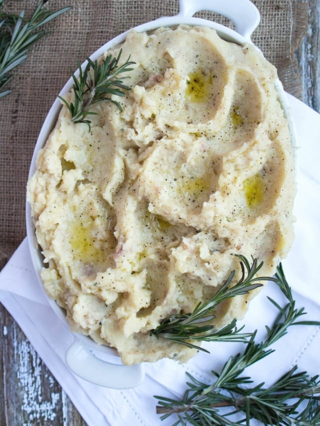 Rosemary Cauliflower Mashed Potatoes food