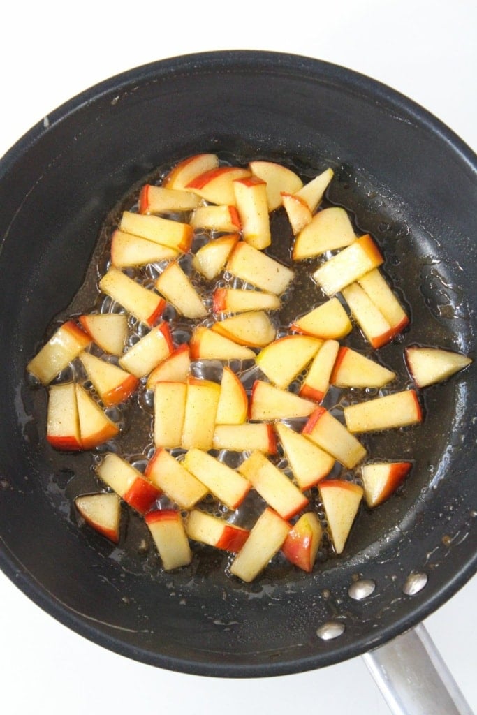 sauteed apples in a skillet