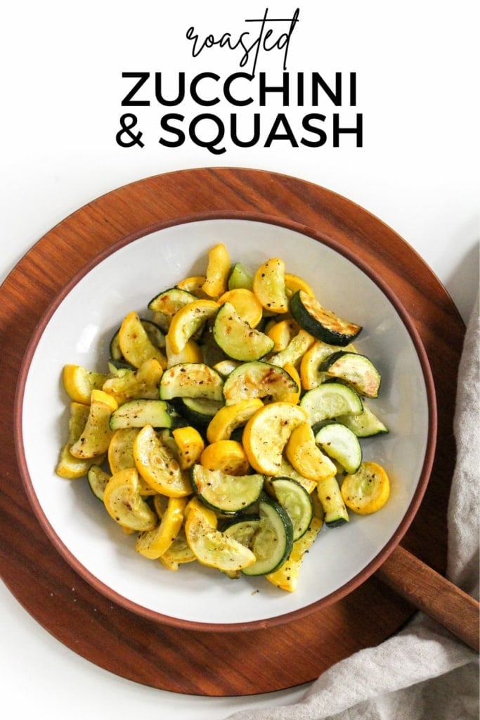 roasted zucchini and squash slices in a bowl