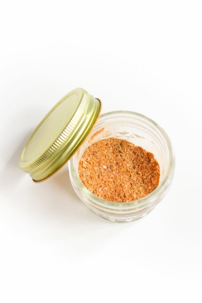 blackened salmon seasoning in a jar