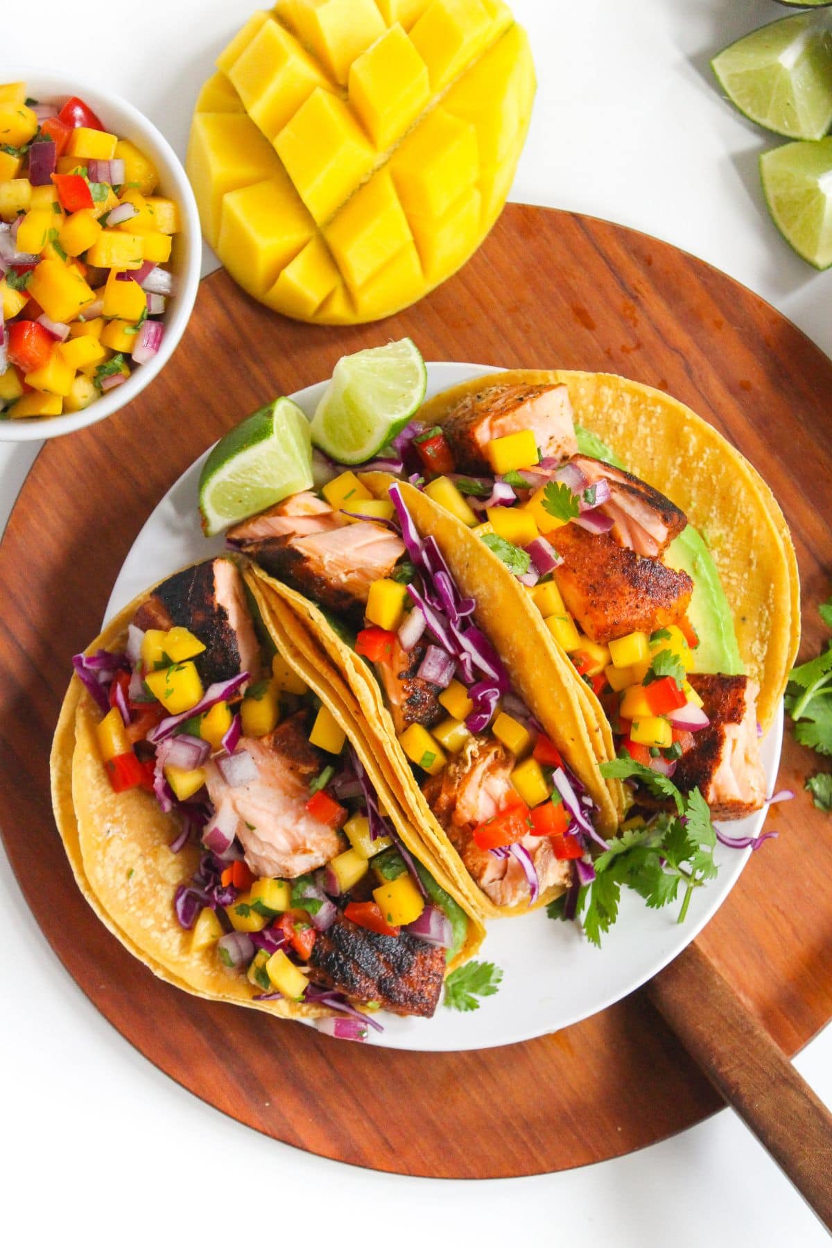 salmon tacos with fruit salsa