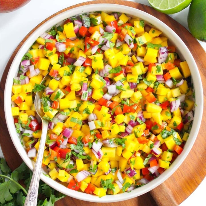 mango habanero salsa in a large bowl