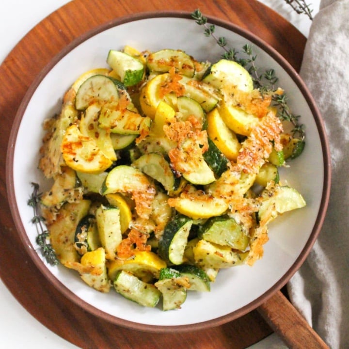Oven-roasted zucchini and squash