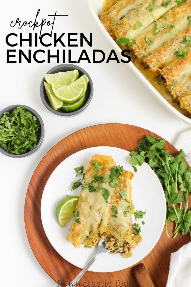 Crock Pot Chicken Enchiladas Verde food
