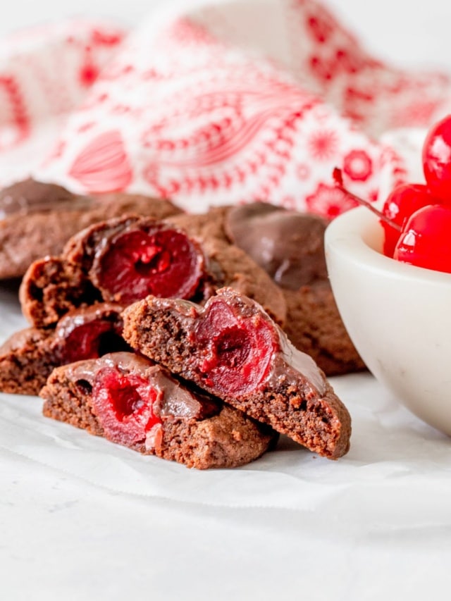Valentine's Day Cherry Chocolate Cookies food