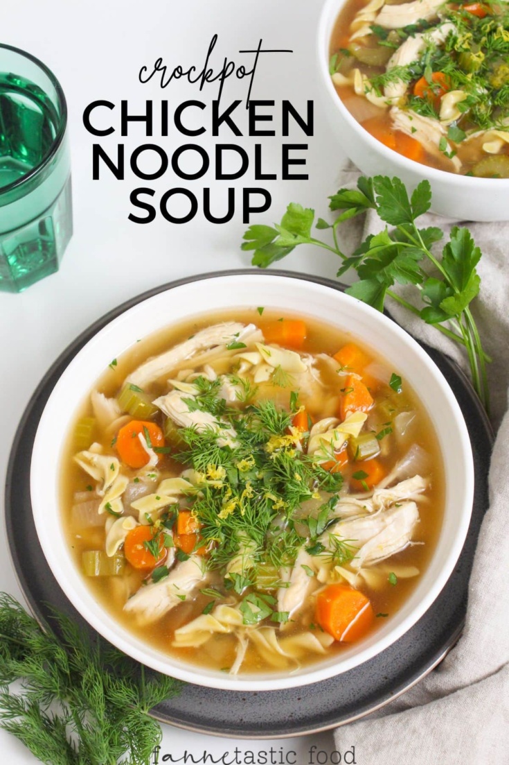 Easy Crockpot Chicken Noodle Soup (No Heavy Cream) food