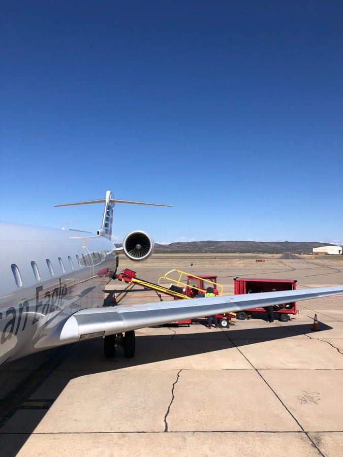 airplane outside in sante fe new mexico