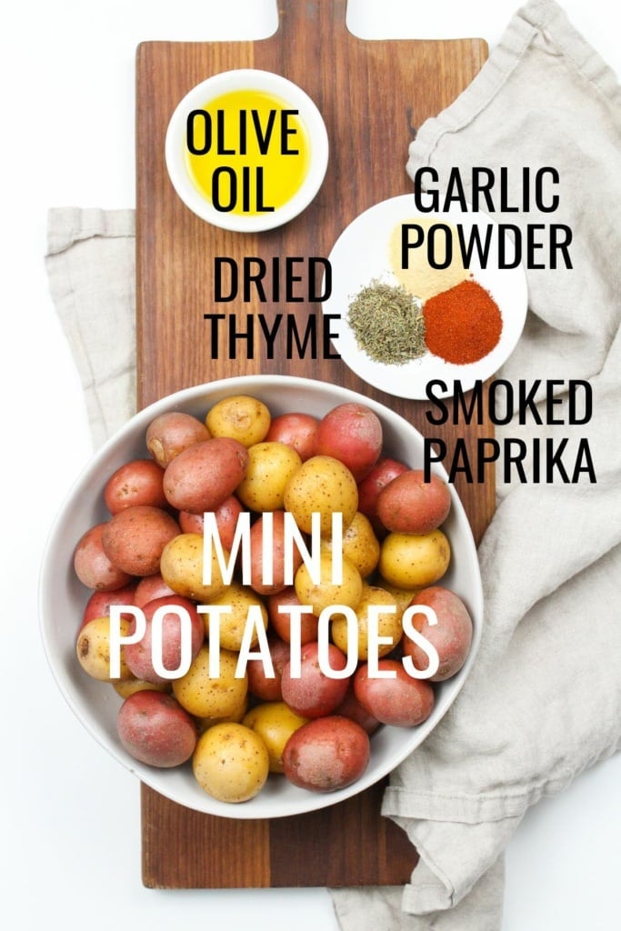 roasted mini potatoes with paprika ingredients