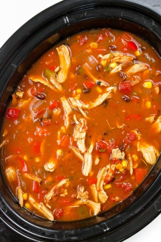 chicken taco soup in a slow cooker
