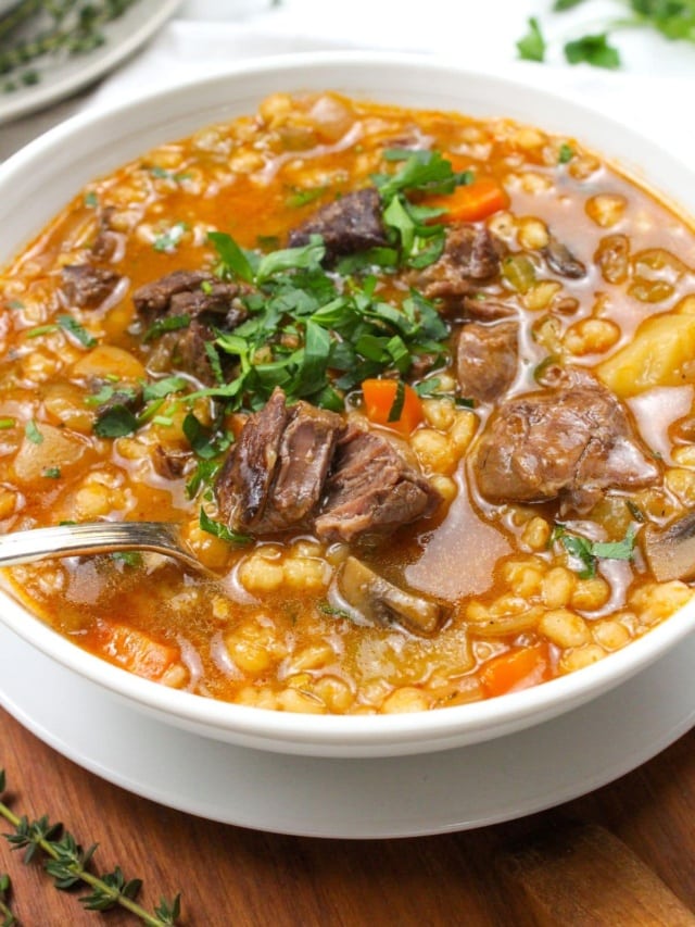 Instant Pot Beef Barley Soup Recipe FANNEtastic Food