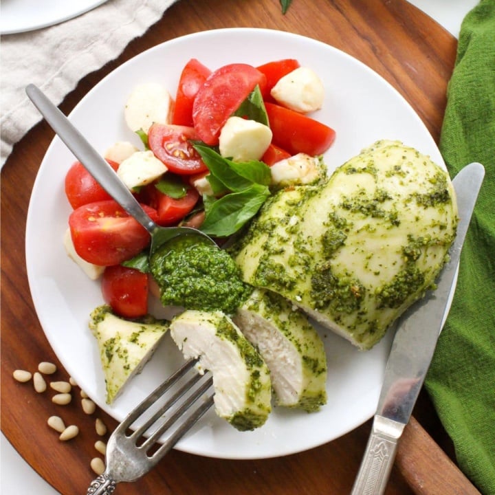 Quick Prep Baked Pesto Chicken