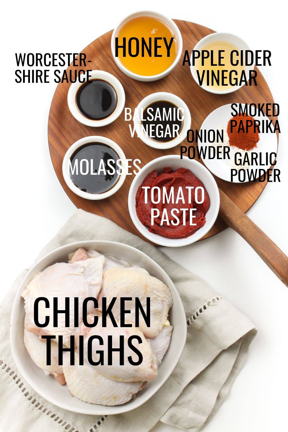 barbecue sauce ingredients with chicken thighs