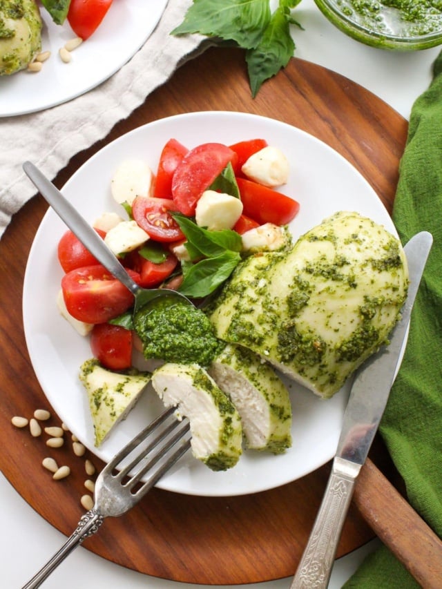 Easy Basil Pesto Chicken Recipe food
