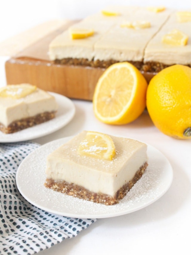 Healthy No Bake Lemon Bars (DF + GF) food