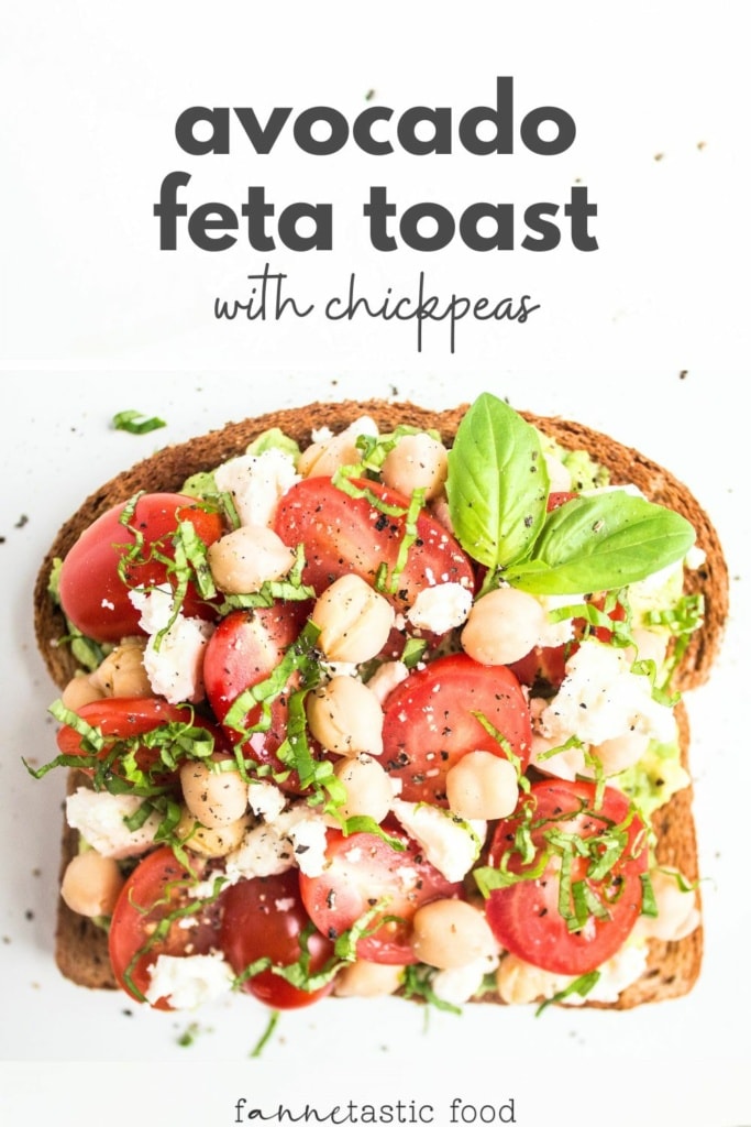 avocado feta toast with chickpeas