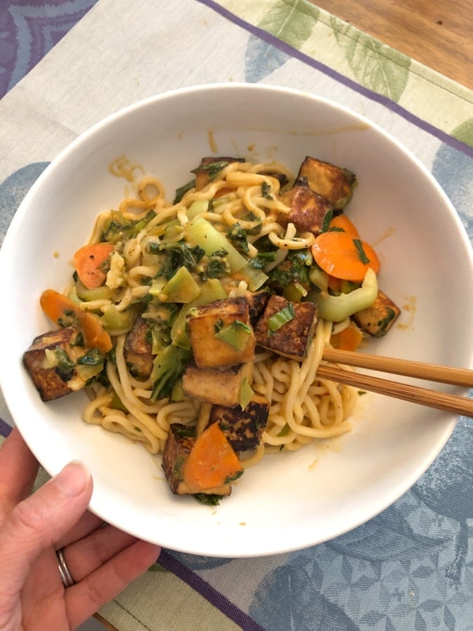 asian noodles with tofu