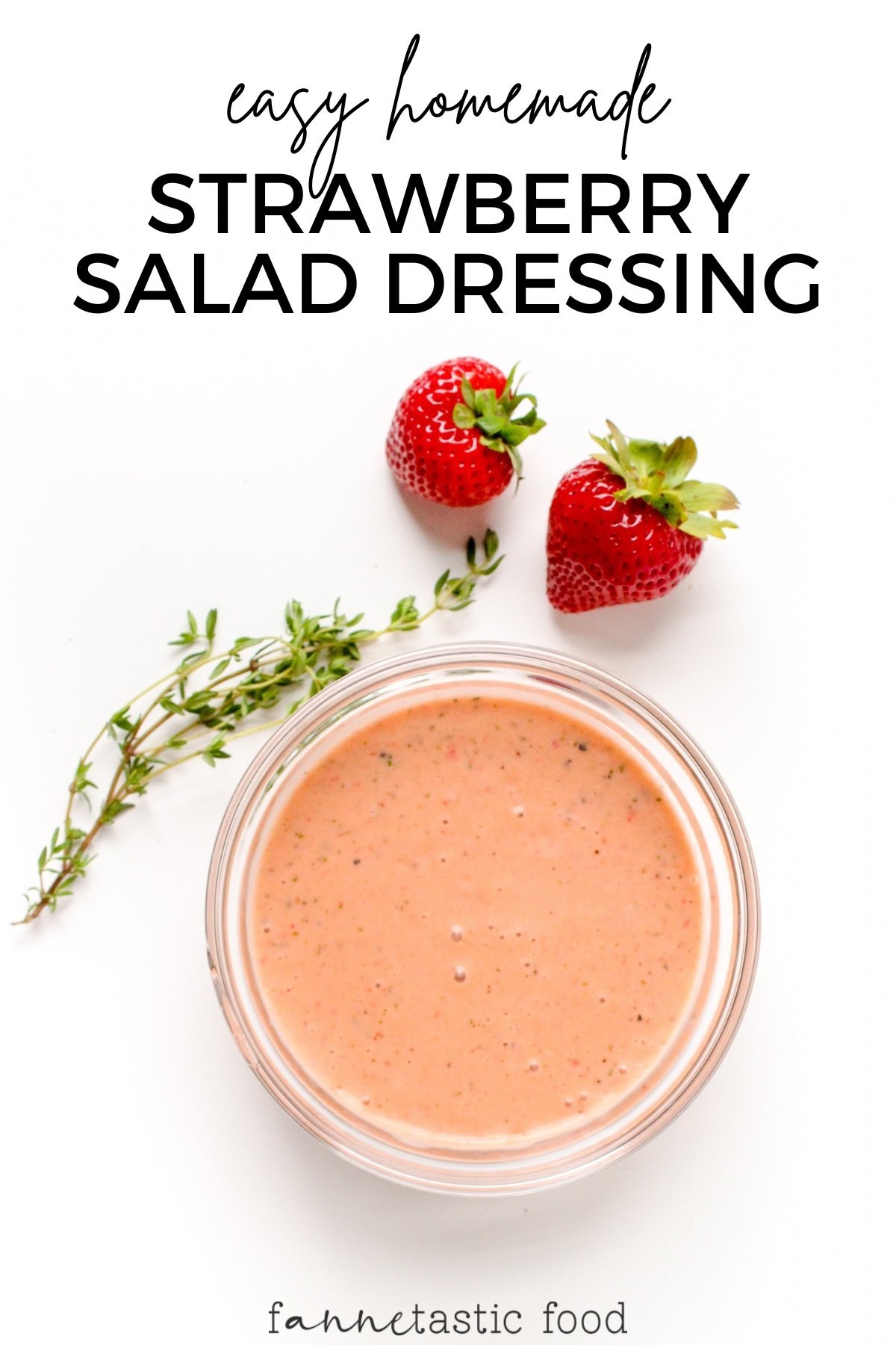 homemade strawberry salad dressing in a glass jar