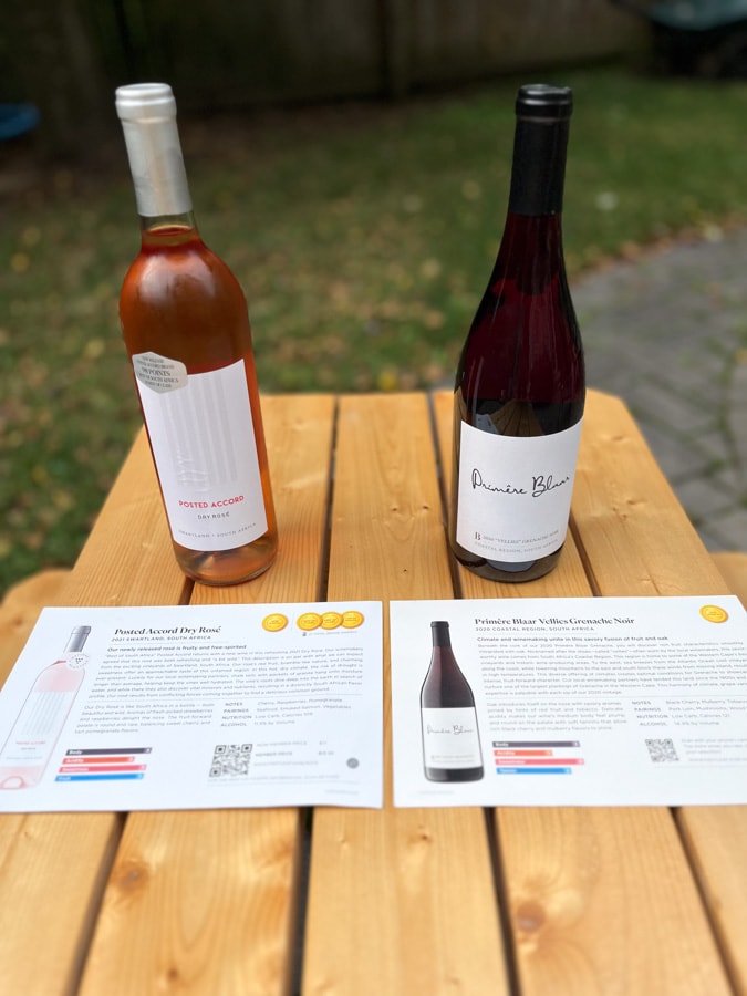 firstleaf wine club wines with tasting note cards