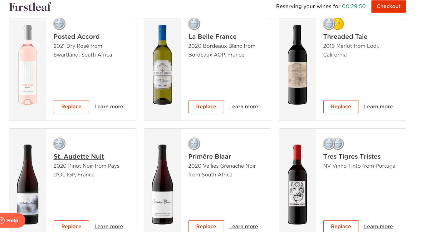 customized firstleaf wine selection