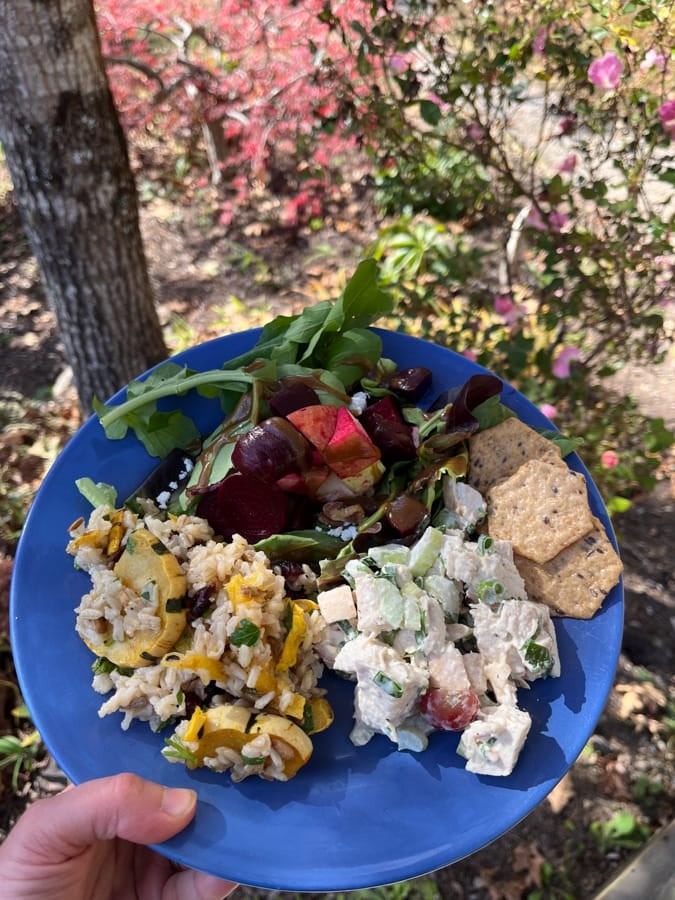 salad and chicken salad