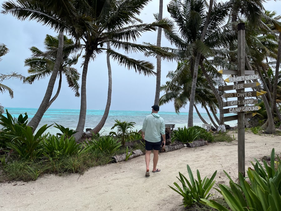 walking around half moon caye in belize