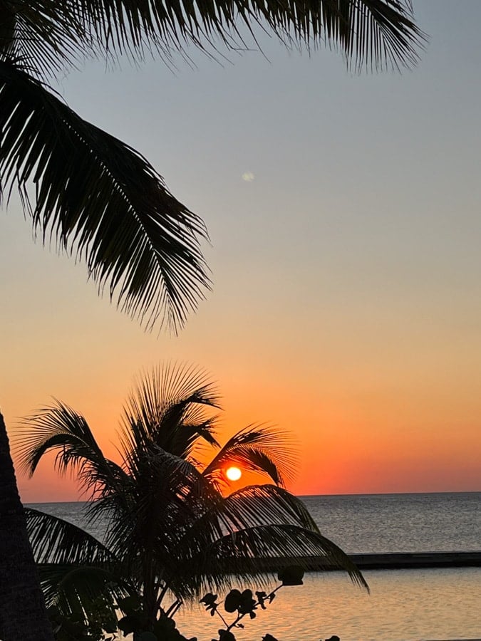 sunset in belize