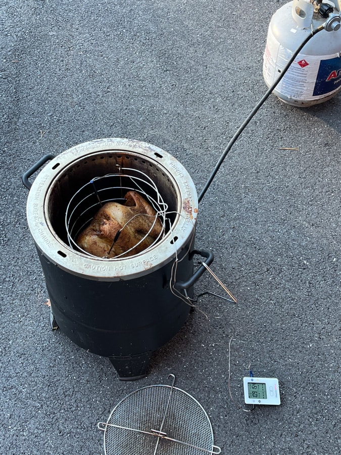 turkey in fryer