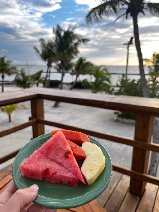 tropical fruit on a plate