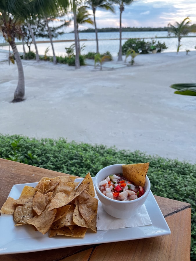 lionfish ceviche at turneffe island resort