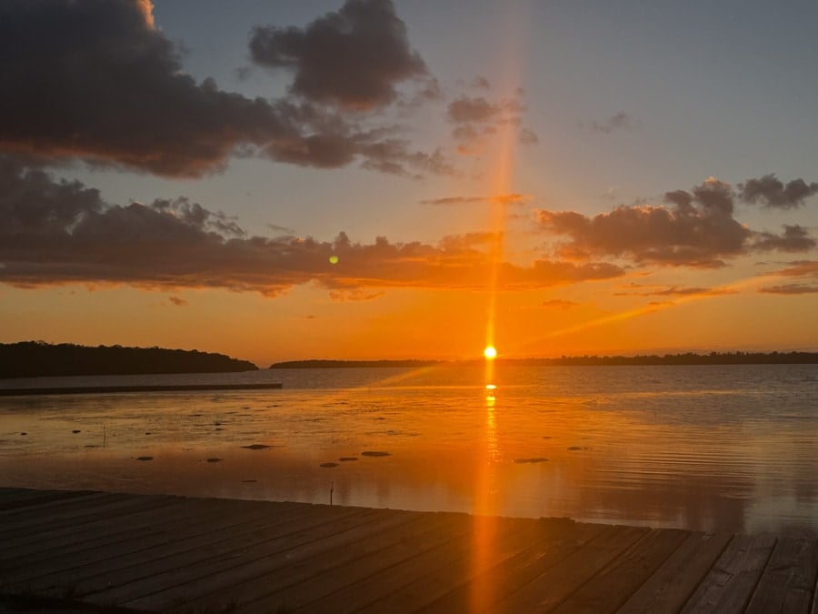 sunset at turneffe island