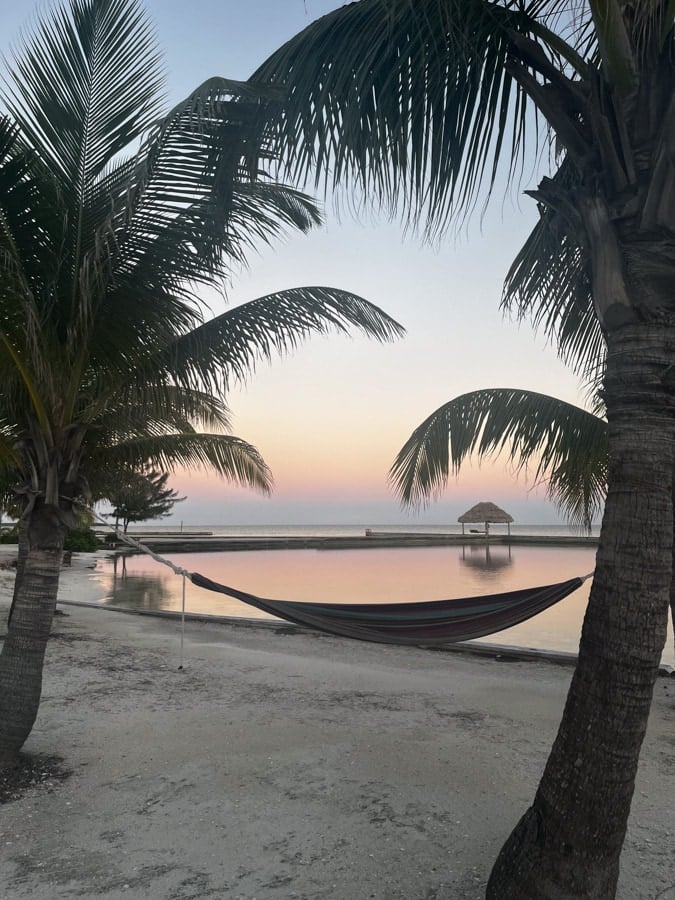 sunset view with a hammock