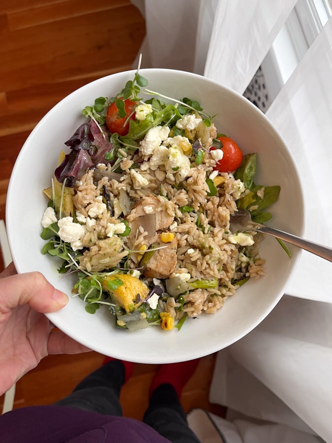 chicken grain salad bowl