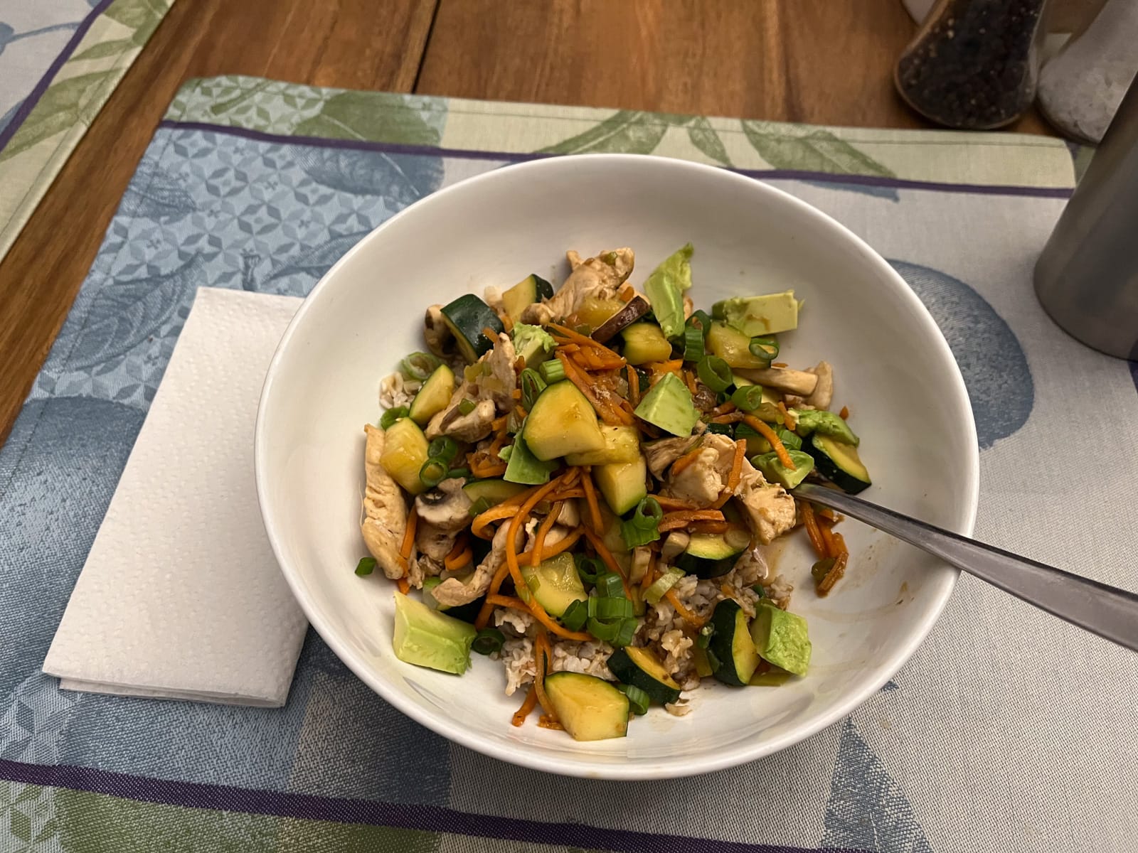 stir fry in a white bowl