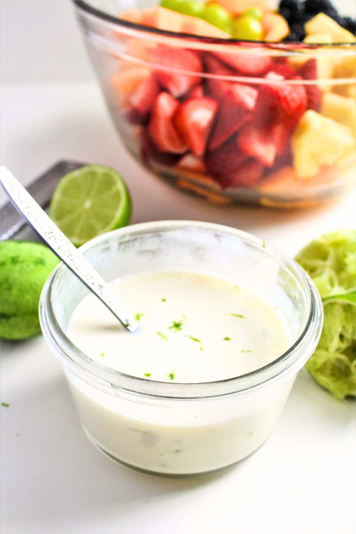 Creamy Honey Lime Dressing with Greek Yogurt (3 Ingredients